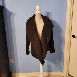 Women's Brown Open Front Sweater